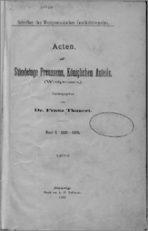 Acten der Ständetage Preussens, Königlichen Antheils (Westpreussen). Bd. 1, 1466-1471