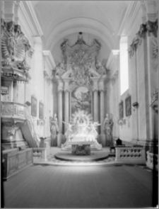Polešovice (Czechy, Morawy). Kościół parafialny (filialny). Ołtarz główny, autorstwa Baltazara Fontany