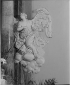 Podhrodní Lhota (Morawy, Czechy). Kościół parafialny. Wnętrze-framgent dekoracji ołtarzy i ambony autorstwa Baltazara Fontany (?)