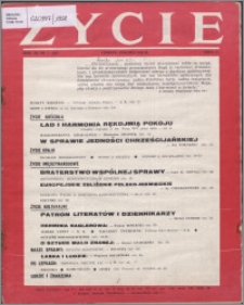 Życie : katolicki miesięcznik społeczno-kulturalny 1958, R. 12 nr 1 (550)