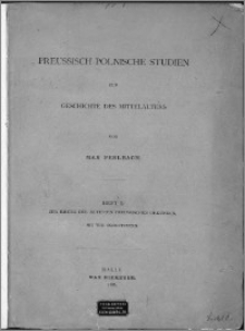 Zur Kritik des ältesten preussischen Urkunden