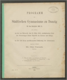 Programm des Städtischen Gymnasiums zu Danzig für das Schuljahr 1881/2
