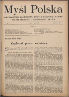 Myśl Polska : dwutygodnik poświęcony życiu i kulturze narodu 1941 nr 7