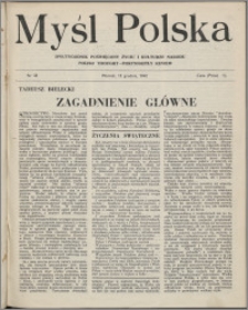 Myśl Polska : dwutygodnik poświęcony życiu i kulturze narodu 1942 nr 38