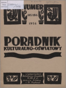 Poradnik Kulturalno-Oświatowy : wydawnictwo Światowego Komitetu YMCA, Sekcja Polska w W. Brytanii 1956, R. 16 nr 185-186