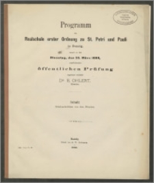 Programm der Realschule erster Ordnung zu St. Petri und Pauli in Danzig, womit zu der Dienstag, den 23. März 1880