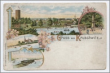 Gruss aus Kruschwitz : Mäusethurm, Kaiser-Denkmal, Kath.-Kirche, Insel Adelka i. Goplasee