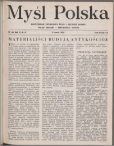 Myśl Polska : dwutygodnik poświęcony życiu i kulturze narodu 1950, R. 10 nr 6 (149)