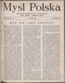 Myśl Polska : dwutygodnik poświęcony życiu i kulturze narodu 1950, R. 10 nr 11 (154)