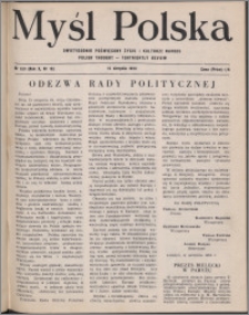 Myśl Polska : dwutygodnik poświęcony życiu i kulturze narodu 1950, R. 10 nr 16 (159)