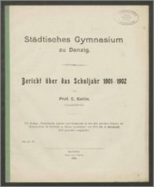 Städtisches Gymnasium zu Danzig. Bericht über das Schuljahr 1901-1902