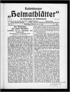 Rastenburger Heimatblätter für Heimatpflege und Geschichtskunde 1921, Nr. 10