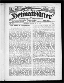 Rastenburger Heimatblätter für Heimatpflege und Geschichtskunde 1922, Nr. 10