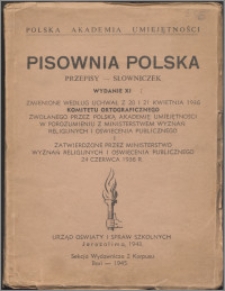 Pisownia polska : przepisy, słowniczek