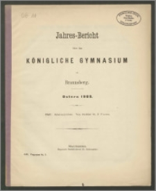 Jahres-Bericht über das Königliche Gymnasium zu Braunsberg. Ostern 1902