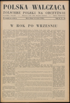 Polska Walcząca - Żołnierz Polski na Obczyźnie 1940.09.28, R. 2 nr 29