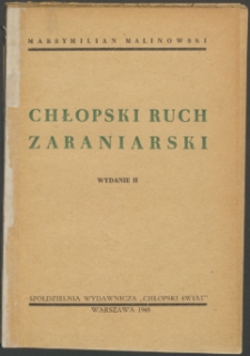 Chłopski ruch zaraniarski w b. Kongresówce przed pierwszą wojną światową