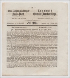 Johannisburger Kreisblatt = Tygodnik Obwodu Jansborskiego 1863 no. 18