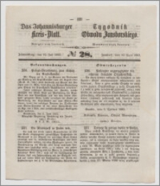 Johannisburger Kreisblatt = Tygodnik Obwodu Jansborskiego 1863 no. 28