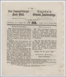 Johannisburger Kreisblatt = Tygodnik Obwodu Jansborskiego 1863 no. 33