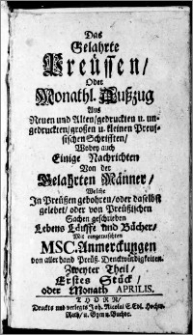 Das Gelahrte Preussen, cz. 2, z. 1-5