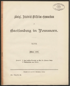 Königl. Friedrich-Wilhelms-Gymnasium zu Greifenberg in Pommern. XLVII. Ostern 1899