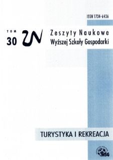 Zeszyty Naukowe Wyższej Szkoły Gospodarki w Bydgoszczy. T. 30 (2017), Turystyka i Rekreacja, nr 14