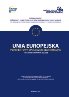 Unia Europejska - Perspektywy Społeczno-Ekonomiczne. Nr 1 (10)/2018