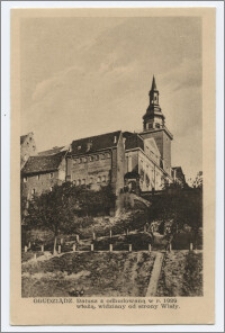 Grudziądz. Ratusz z odbudowaną w r. 1929 wieżą, widziany od strony Wisły