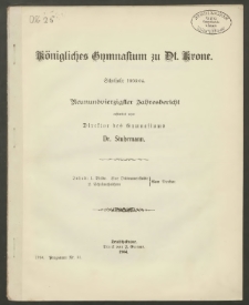 Königliches Gymnasium zu Dt. Krone. Schuljahr 1903/04. Neunundvierzigster Jahresbericht