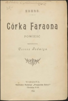 Córka Faraona : powieść