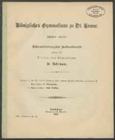 Königliches Gymnasium zu Dt. Krone. Schuljahr 1902/03. Achtundvierzigster Jahresbericht