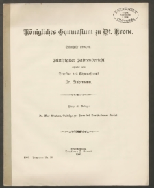 Königliches Gymnasium zu Dt. Krone. Schuljahr 1904/05. Fünfzigster Jahresbericht