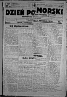 Dzień Pomorski, 1929.11.11, R. 1 nr 1