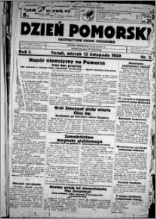 Dzień Pomorski, 1929.11.12, R. 1 nr 2