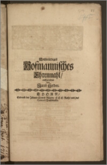 Hochwürdiges Hofmannisches Ehrenmahl / auffgerichtet von Jacob Herden