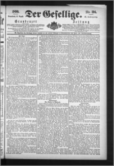 Der Gesellige : Graudenzer Zeitung 1890.08.23, Jg. 65, No. 196