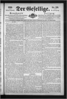Der Gesellige : Graudenzer Zeitung 1890.09.19, Jg. 65, No. 219