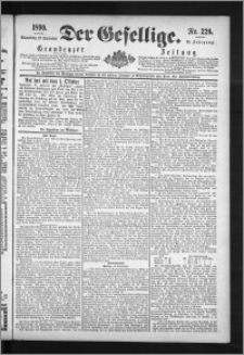 Der Gesellige : Graudenzer Zeitung 1890.09.27, Jg. 65, No. 226