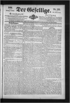Der Gesellige : Graudenzer Zeitung 1890.10.05, Jg. 65, No. 233