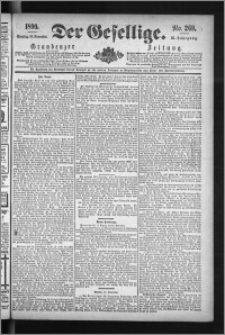 Der Gesellige : Graudenzer Zeitung 1890.11.16, Jg. 65, No. 269
