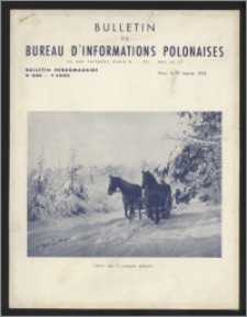 Bulletin du Bureau d'Informations Polonaises : bulletin hebdomadaire 1953.01.19, An. 9 no 238