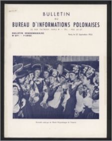 Bulletin du Bureau d'Informations Polonaises : bulletin hebdomadaire 1953.09.22, An. 9 no 271