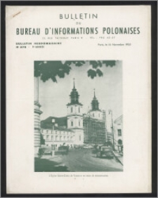 Bulletin du Bureau d'Informations Polonaises : bulletin hebdomadaire 1953.11.16, An. 9 no 278