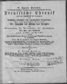 M. Lucas David's Hof-Gerichts-Raths zu Königsberg unter dem Marggrafen Albrecht, Preussische Chronik