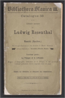 Bibliotheca Slavica. 3, Pologne et la Lithuanie : histoire et géographie, littérature de la Pologne et des provinces ci-devant polonaises : livres imprimés dans ces pays