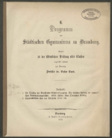 6. Programm des Städtischen Gymnasiums zu Dramburg