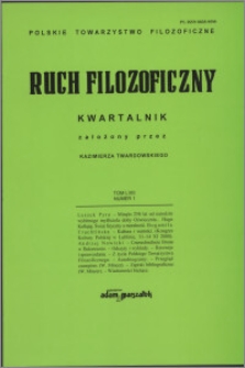 Ruch Filozoficzny 2001, T. 58 nr 1
