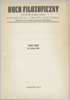 Ruch Filozoficzny 1972, T. 30 Indeks