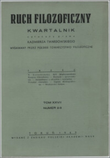 Ruch Filozoficzny 1969, T. 27 nr 2-3